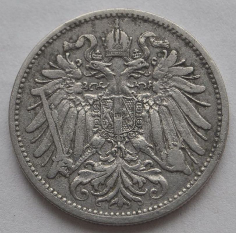 1895 Austria 20 Heller Coin  