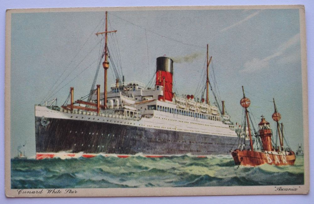 1920s Cunard White Star Line ASCANIA Ship Sea Vessel Postcard | eBay