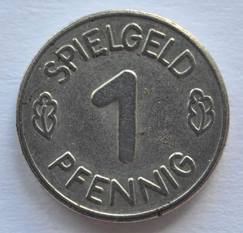 Germany 1 Pfennig Spielgeld Vintage Gaming Token/Jetton. Diameter 13 